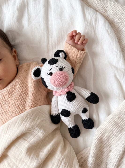Little Moo Handmade Crochet Toy for Baby | Ideal for Nursery Decor and Baby Crib