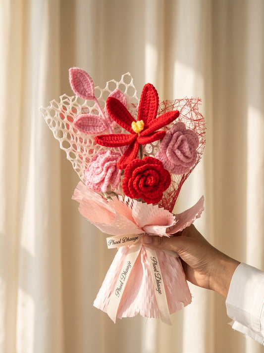 Blush Bliss Handmade Crochet Bouquet | Everlasting Flowers | Perfect for Gifting