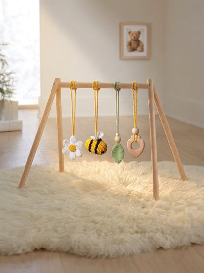 Sunlit Meadow Handmade Crochet Baby Gym | Set of 4 | Perfect Gift for Baby Shower and Nursery Decor