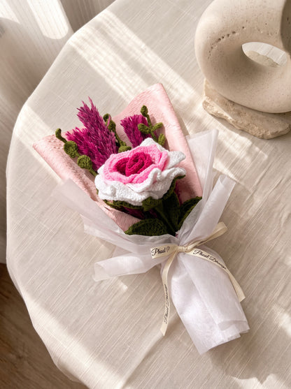 Pink Passion Handmade Crochet Bouquet | Everlasting Flowers | Perfect for Gifting
