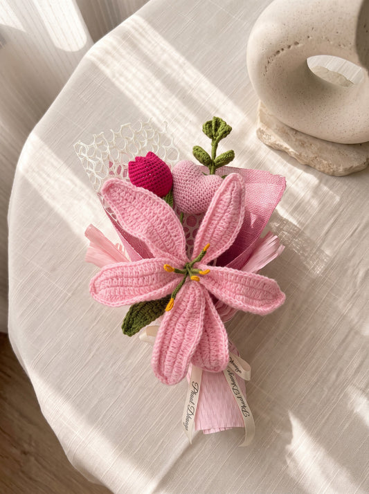 Mi Amor Handmade Crochet Bouquet | Forever Flowers | Perfect Gift for Anniversaries & Valentine's Day