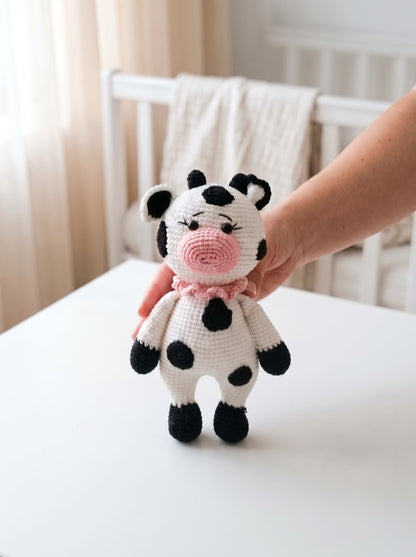 Little Moo Handmade Crochet Toy for Baby | Ideal for Nursery Decor and Baby Crib