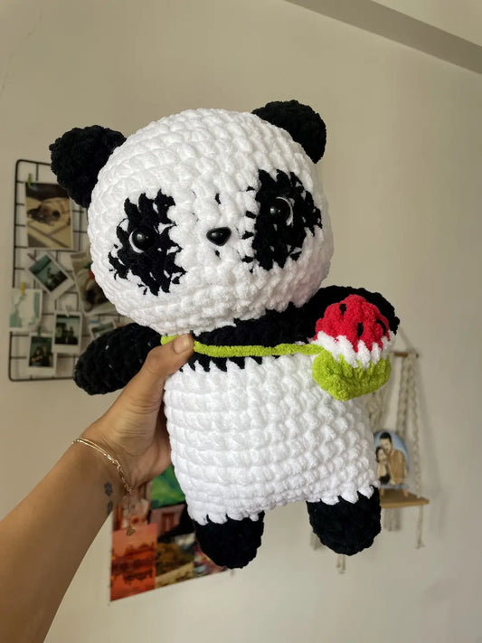 Panda with a watermelon bag